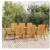 Image de Ensemble à manger de jardin 9 pcs Bois de teck solide, ensemble de salle à manger, table et chaises de jardin, 3154922