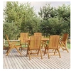 Image de Lot de 6 chaise exterieur empilable pliable en teck H. 104 cm bois