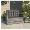 Image de Banc de jardin avec coussins Gris 105 cm Résine tressée 362319