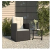 Image de 362322 Fauteuil de jardin avec coussins Noir Résine tressée
