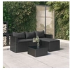 Image de Salon de jardin modulable resine tressee noir 2 pieces 48.0 x 48 x 24 cm 4 personnes