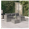 Image de Salon de jardin 3 pcs avec coussins Gris Résine tressée