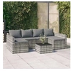 Image de Salon de jardin 2 pcs avec coussins Gris Résine tressée 362344