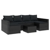 Image de Salon de jardin 2 pieces resine tressee 6 personnes 110 x 238 x 66 cm noir