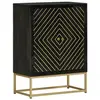 Image de Dressoir met 2 deuren 55x30x75 cm mangohout zwart en goud352042