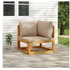Image de Canapé d'angle sectionnel et coussins taupe bois massif acacia