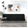 Image de Canapé-lit avec accoudoirs noir tissu