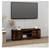Image de Meuble TV avec porte Chêne fumé 102x30x36 cm