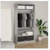 Image de Garde robe sonoma gris 100x50x200 cm bois d ingénierie