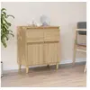 Image de Buffet, Armoire Latérale avec 2 Tiroirs et de 2 Compartiments, Meuble de Rangement Salle de Séjour, Moderne, Chêne Sonoma Bois d'Ingénierie