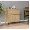Image de Buffet, Armoire Latérale avec 2 Tiroirs et de 2 Compartiments, Meuble de Rangement Salle de Séjour, Moderne, Chêne Sonoma Bois d'Ingénierie