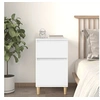 Image de Table de Chevet, Armoire de Nuit avec Rangement, Armoire de Lit, Table de Nuit, Meuble de Chambre à Coucher, Scandinave, Blanc