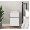 Image de Table de Chevet, Armoire de Nuit avec Rangement, Armoire de Lit, Table de Nuit, Meuble de Chambre à Coucher, Industriel, Blanc