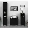 Image de Armoire de salle de bain noir 30x30x190 cm bois d ingénierie