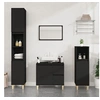 Image de Armoire de salle de bain noir 65x33x60 cm bois d ingénierie