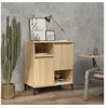 Image de Buffet, Armoire Latérale avec 4 Compartiments, Meuble de Rangement, Organisateur de Salle de Séjour, Industriel, Chêne Sonoma Bois d'Ingénierie