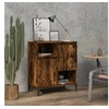 Image de Buffet, Armoire Latérale avec 4 Compartiments, Meuble de Rangement, Organisateur de Salle de Séjour, Industriel, Chêne Fumé Bois d'Ingénierie