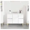 Image de Meuble d évier blanc 80x33x60 cm bois d ingénierie