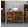 Image de Meuble d évier chêne fumé 80x33x60 cm bois d ingénierie