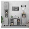 Image de Meuble d évier gris béton 80x33x60 cm bois d ingénierie