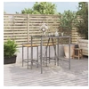 Image de Table de bar et dessus en verre gris 110x70x110 cm poly rotin