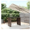 Image de Table de bar et dessus en verre marron 145x80x110 cm poly rotin362596