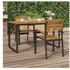 Image de Lot de 2 chaise H. 87 cm empilable non pliable en acacia exterieur bois