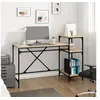 Image de Bureau et étagères chêne sonoma 135x50x90cm bois ingénierie fer