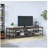 Image de Tv-meubel 200x30x50 cm bewerkt hout metaal gerookt eikenkleurig826761