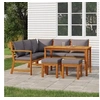 Image de Ensemble à dîner de jardin 6 pcs avec coussins Bois d'acacia 3154965