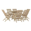 Image de Salon de jardin gris 6 personnes 7 pieces 120.0 x 70 x 75 cm bois massif