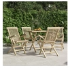 Image de Chaises de jardin pliantes lot de 4 gris 56x61x89 cm bois teck