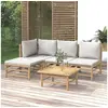 Image de Salon de jardin modulable bambou 5 pieces gris 69 x 55 x 65 4 personnes