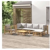 Image de Salon de jardin modulable gris 7 pieces Bambou 69 x 55 x 65 cm 6 personnes