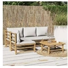 Image de Salon de jardin modulable bambou gris 4 pieces 4 personnes