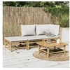 Image de Salon de jardin modulable bambou gris 3 pieces 55.0 x 69 x 65 3 personnes