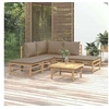 Image de Salon de jardin modulable bambou marron 6 pieces 5 personnes