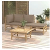 Image de Salon de jardin 4 pcs avec coussins taupe bambou 3155112