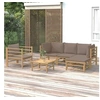 Image de Salon de jardin 6 pcs avec coussins taupe bambou 3155115