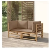 Image de Canapés d'angle de jardin avec coussins taupe 2 pcs bambou 3155118