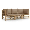 Image de Salon de jardin modulable marron 3 personnes bambou 69 x 55 x 65 cm 3 pieces