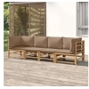 Image de Salon de jardin modulable bambou 4 personnes 4 pieces