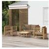 Image de Salon de jardin modulable marron 5 pieces 4 personnes 69 x 55 x 65 bambou