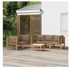 Image de Salon de jardin modulable bambou marron 2 pieces 5 personnes