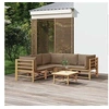 Image de Bambou 6 pieces salon de jardin modulable marron 69 x 55 x 65 5 personnes