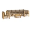 Image de Salon de jardin modulable 6 personnes 7 pieces bambou 69 x 55 x 65 cm marron