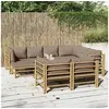 Image de Salon de jardin modulable bambou marron 4 pieces 9 personnes
