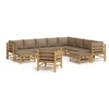 Image de Salon de jardin modulable bambou marron 7 pieces 1 personnes
