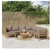 Image de Salon de jardin modulable 8 personnes 9 pieces bambou 69 x 55 x 65 cm marron
