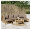 Image de Salon de jardin modulable bambou marron 3 pieces 6 personnes